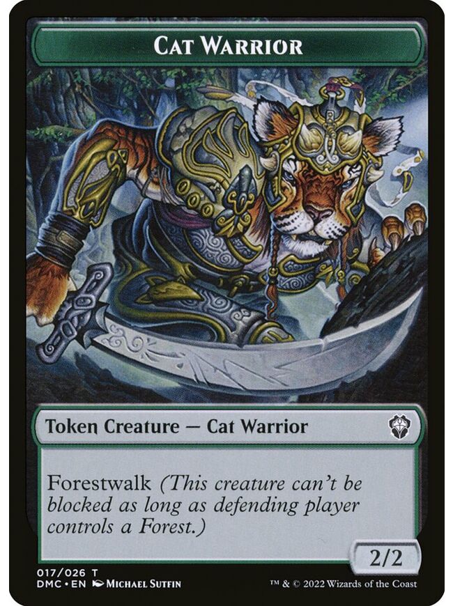 Cat Warrior Token (Green)