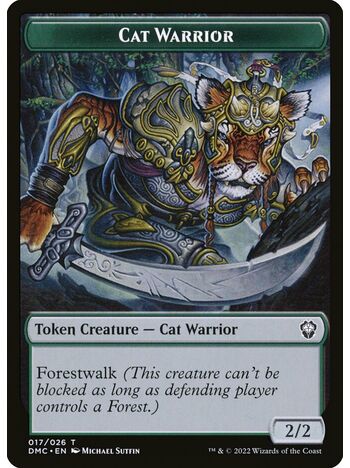 Cat Warrior Token (Green)