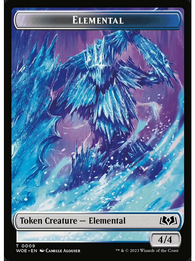 Elemental Token (4/4) (White/Blue)