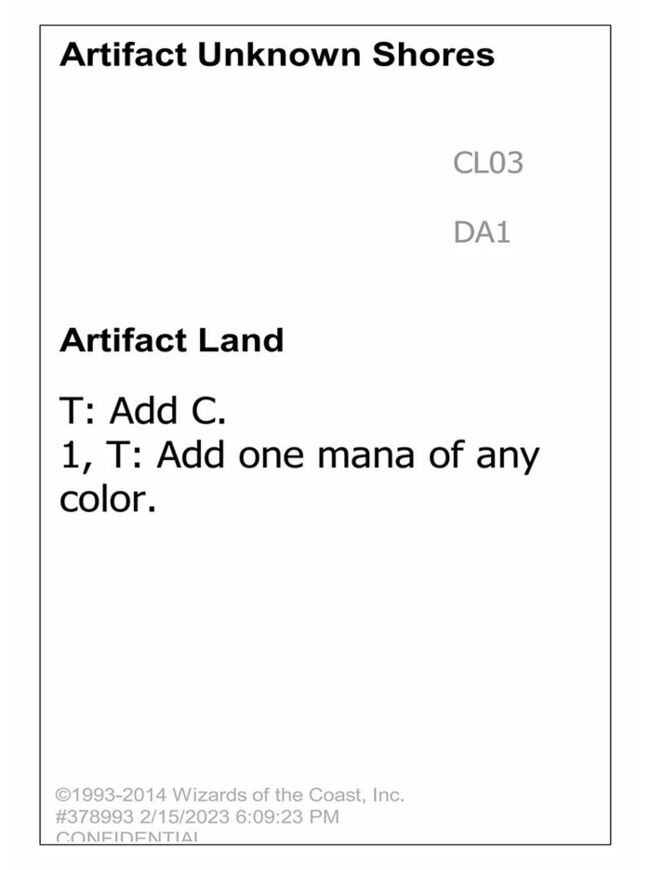 Artifact Unknown Shores