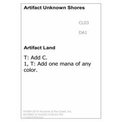 Artifact Unknown Shores