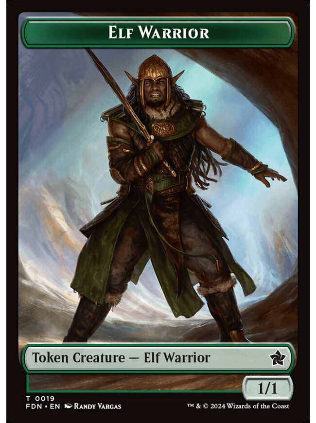 Elf Warrior Token (Green)