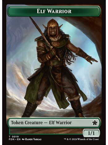 Elf Warrior Token (Green)
