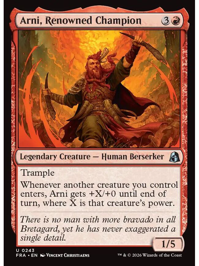 Arni, Renowned Champion