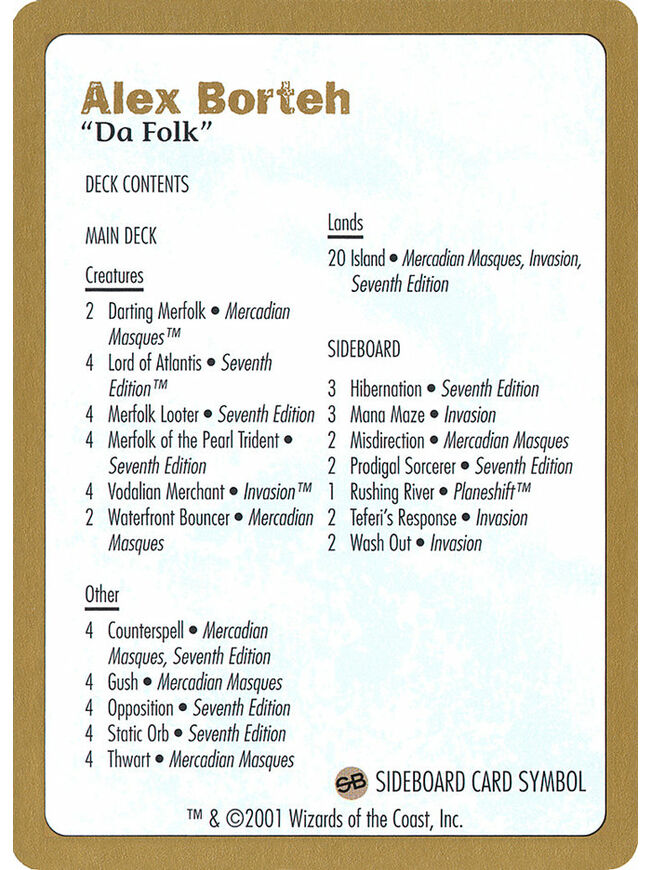 Alex Borteh Decklist