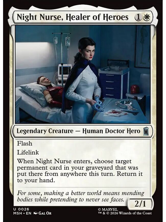 Night Nurse, Healer of Heroes