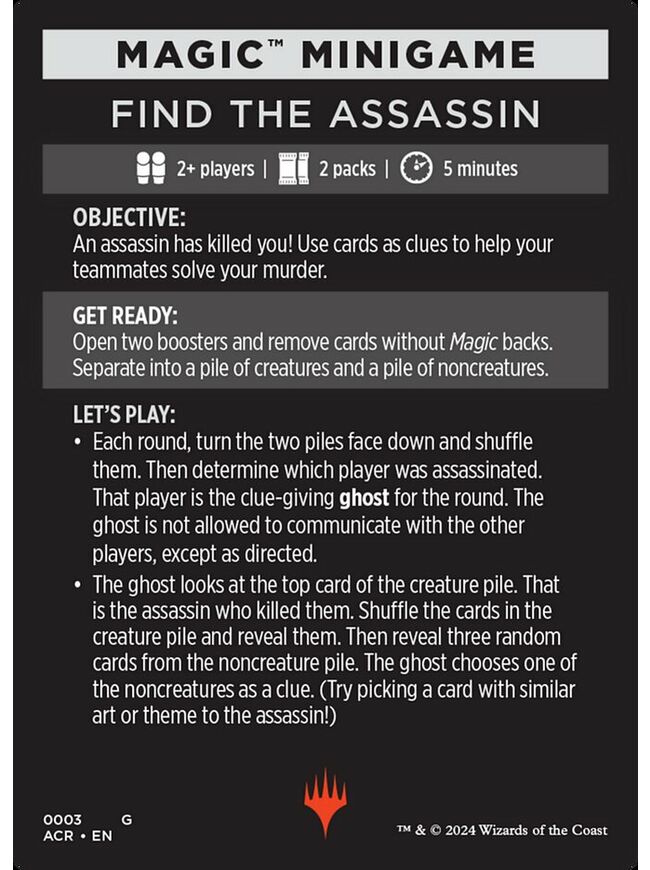 Find the Assassin // Find the Assassin (cont'd)