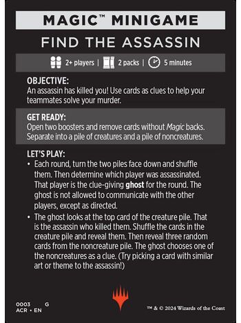 Find the Assassin // Find the Assassin (cont'd)