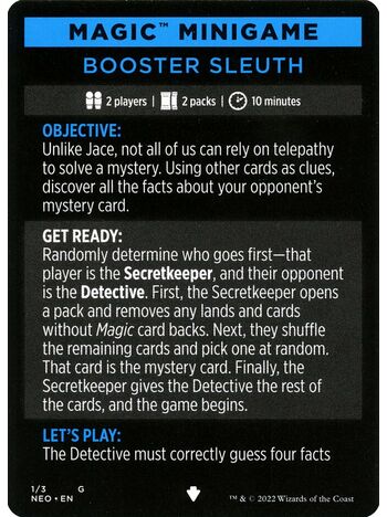 Booster Sleuth // Booster Sleuth (cont'd)