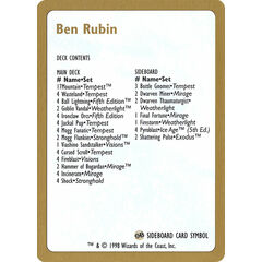 Ben Rubin Decklist