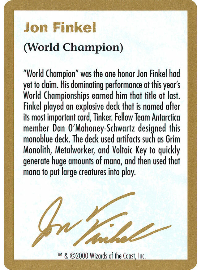 Jon Finkel Bio