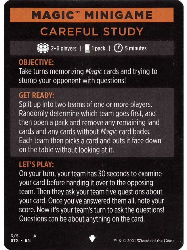 Careful Study (minigame) // Careful Study (cont'd)