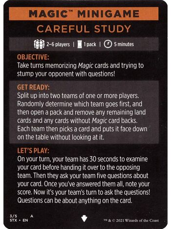 Careful Study (minigame) // Careful Study (cont'd)