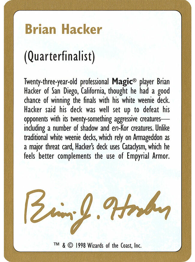 Brian Hacker Bio