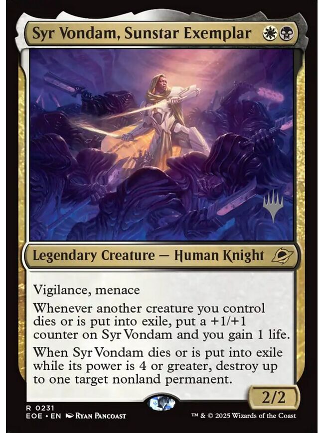 Syr Vondam, Sunstar Exemplar