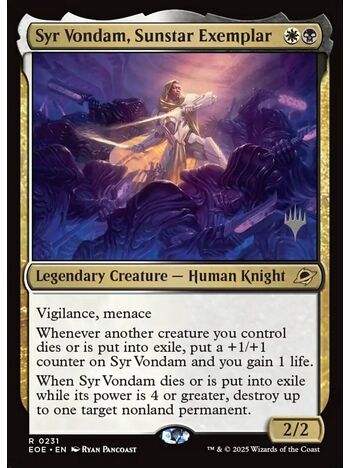 Syr Vondam, Sunstar Exemplar