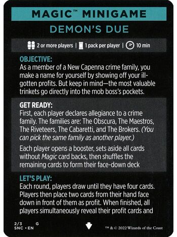 Demon's Due (minigame) // Demon's Due (cont'd)