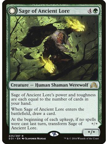 Sage of Ancient Lore // Werewolf of Ancient Hunger