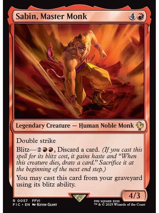 Sabin, Master Monk
