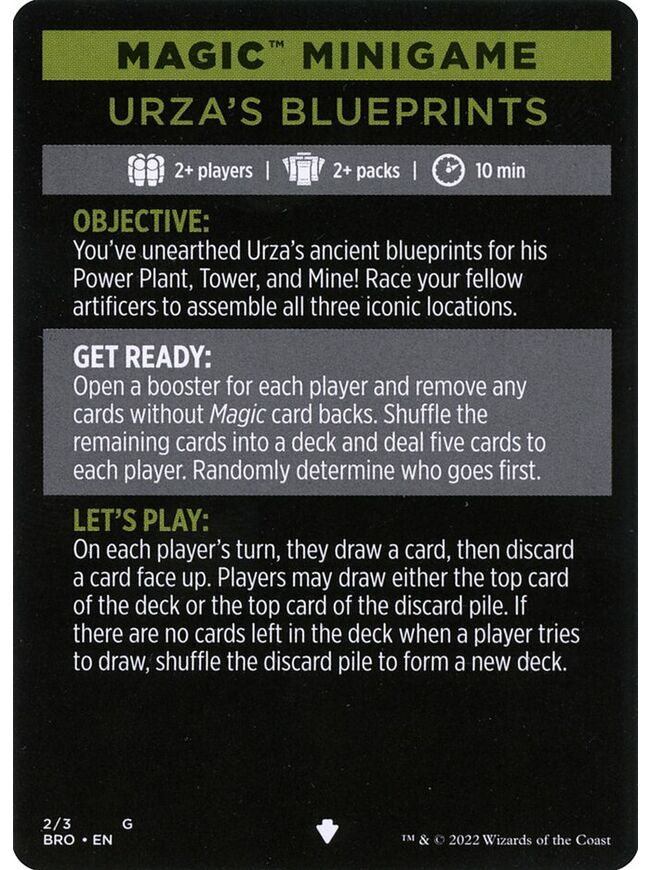 Urza's Blueprints (minigame) // Urza's Blueprints (cont'd)
