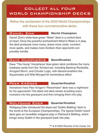 2003 World Championships Ad