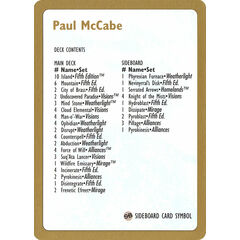 Paul McCabe Decklist