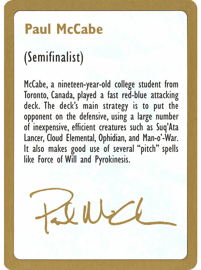 Paul McCabe Bio