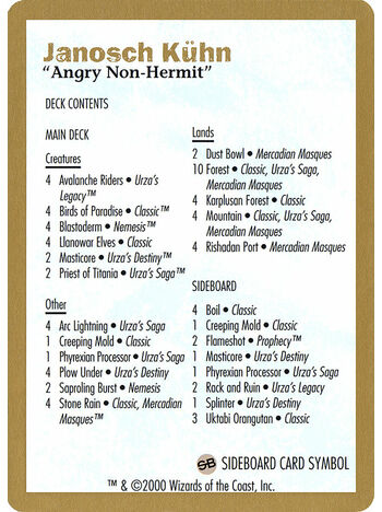 Janosch Kühn Decklist (2000)