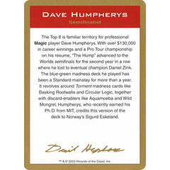 Dave Humpherys Bio