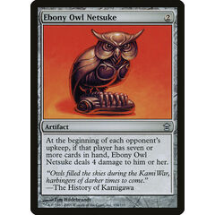 Ebony Owl Netsuke