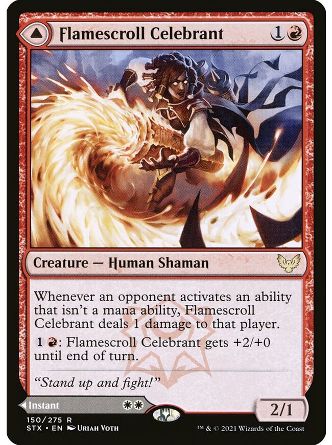 Flamescroll Celebrant // Revel in Silence
