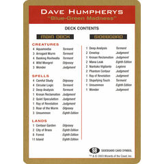 Dave Humpherys Decklist