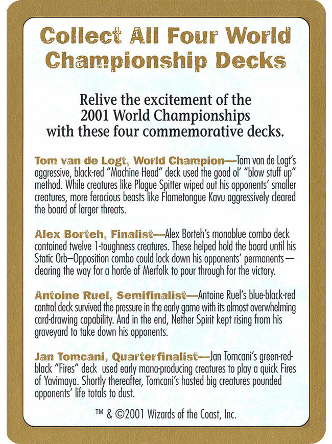 2001 World Championships Ad