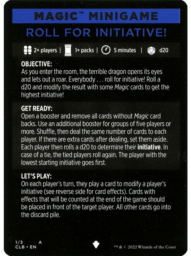 Roll for Initiative // Roll for Initiative (cont'd)