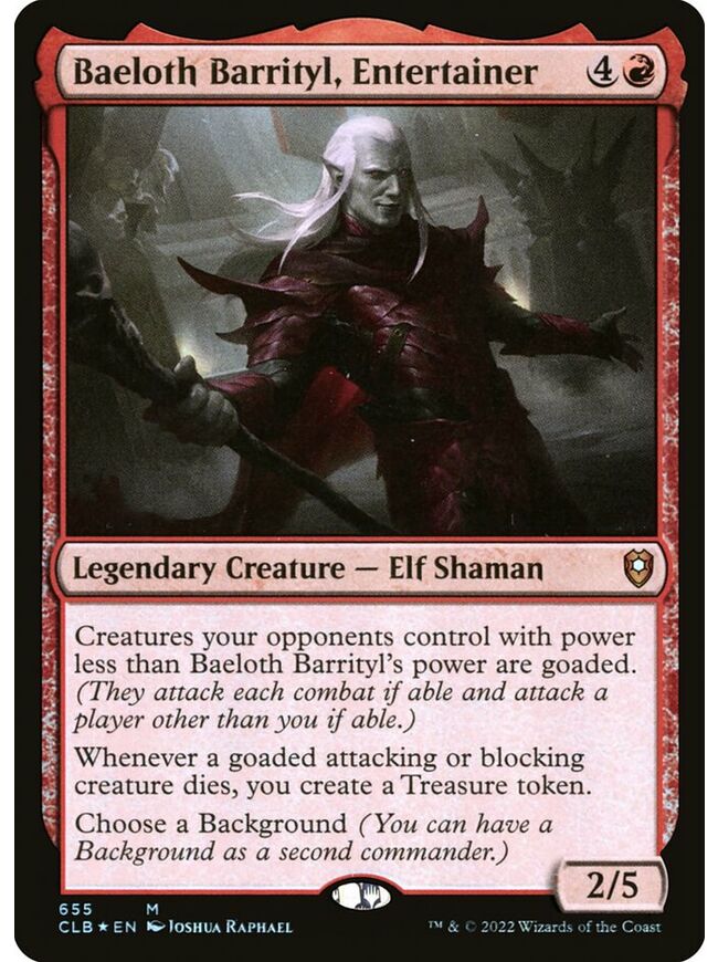 Baeloth Barrityl, Entertainer