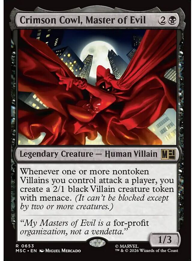 Crimson Cowl, Master of Evil