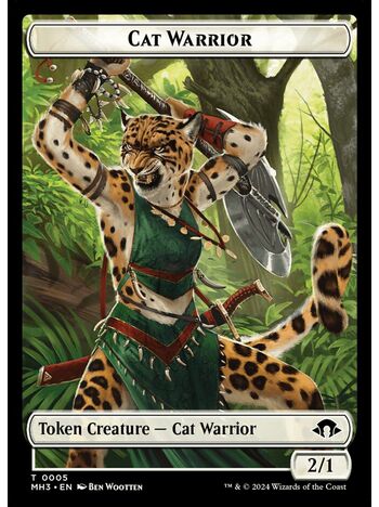 Cat Warrior Token (White)