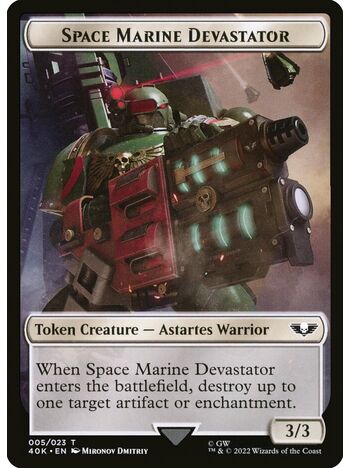 Space Marine Devastator Token